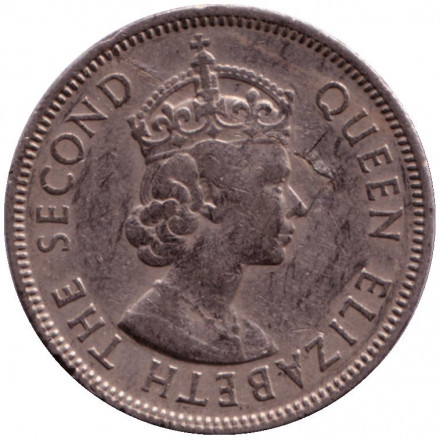 Монета 1 шиллинг. 1958 год, Фиджи. Парусник.