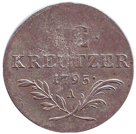 Монета 12 крейцеров. 1795 год (A), Австрия.