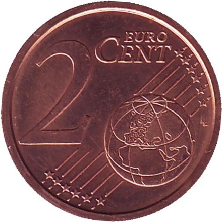 Монета 2 цента. 2009 год, Сан-Марино. Монета 2 цента. 2009 год, Сан-Марино.