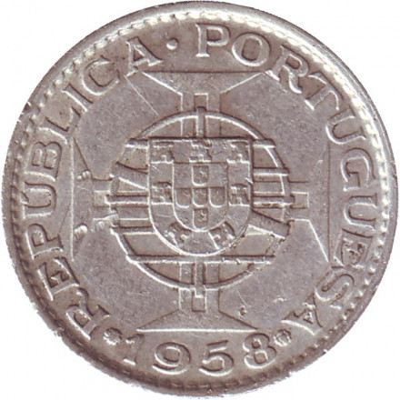 Монета 6 эскудо. 1958 год, Португальский Тимор.