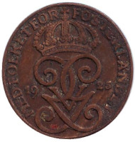 Монета 1 эре. 1925 год, Швеция. Монета 1 эре. 1925 год, Швеция.