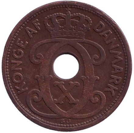 Монета 5 эре. 1927 год (N), Дания. Монета 5 эре. 1927 год (N), Дания.