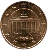 Монета 10 центов. 2004 год (F), Германия. Монета 10 центов. 2004 год (F), Германия.