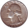 Монета 25 центов. 1957 год, США. (Без отметки монетного двора). Вашингтон. Монета 25 центов. 1957 год, США. (Без отметки монетного двора). Вашингтон.