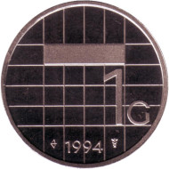 Монета 1 гульден. 1994 год, Нидерланды. BU. Монета 1 гульден. 1994 год, Нидерланды. BU.