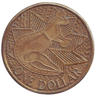 200 лет Австралии. Кенгуру. Монета 1 доллар. 1988 год, Австралия.