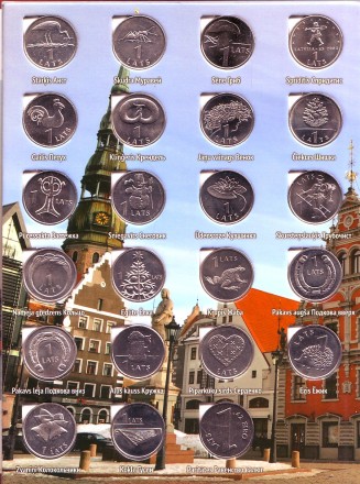Набор монет Латвии. (33 шт.) 1992 - 2013 гг., Латвия. Набор монет Латвии. (33 шт.) 1992 - 2013 гг., Латвия.