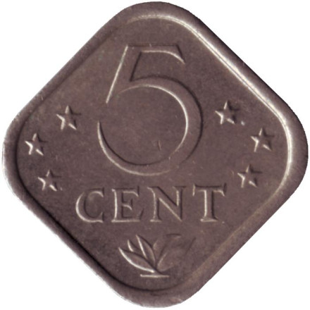 Монета 5 центов. 1984 год, Нидерландские Антильские острова. (Из обращения).