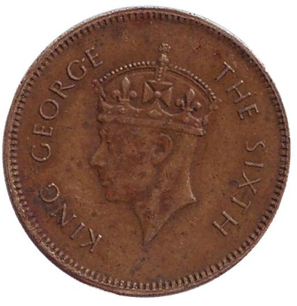 Монета 50 центов. 1951 год, Цейлон.