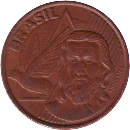 Монета 5 сентаво. 2000 год, Бразилия. Тирадентис.