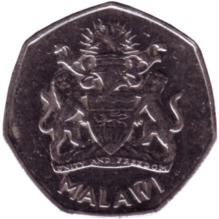 Монета 5 квача. 2012 год, Малави. Цапля. Монета 5 квача. 2012 год, Малави. Цапля.