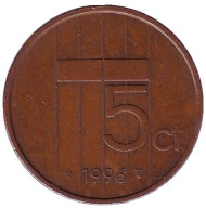 Монета 5 центов. 1996 год, Нидерланды. Монета 5 центов. 1996 год, Нидерланды.