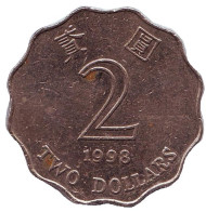 Монета 2 доллара, 1998 год, Гонконг. Монета 2 доллара, 1998 год, Гонконг.