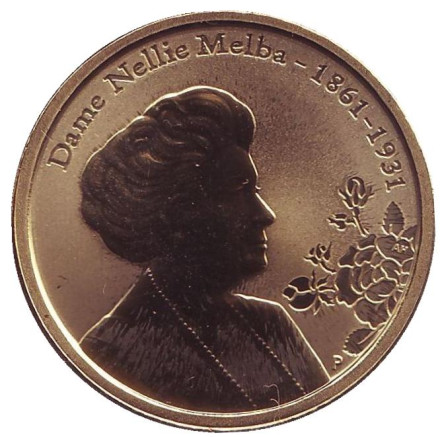 Монета 1 доллар. 2011 год, Австралия. 150 лет со дня рождения Нелли Мельбы.