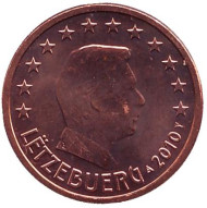 Монета 1 цент. 2010 год, Люксембург. Монета 1 цент. 2010 год, Люксембург.