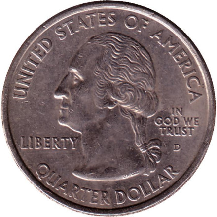 Монета 25 центов (D). 2008 год, США. Гавайи. Штат № 50. Монета 25 центов (D). 2008 год, США. Гавайи. Штат № 50.