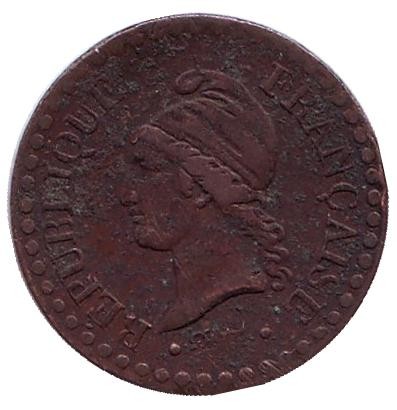 Монета 1 сантим. 1850 год (A), Франция. Монета 1 сантим. 1850 год (A), Франция.