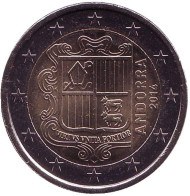 Монета 2 евро. 2014 год, Андорра. Монета 2 евро. 2014 год, Андорра.