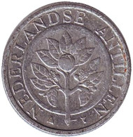 Монета 5 центов, 2006 год, Нидерландские Антильские острова. Цветок апельсинового дерева.