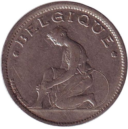 Монета 1 франк. 1934 год, Бельгия. (Belgique)