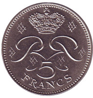 Монета 5 франков. 1971 год, Монако. Монета 5 франков. 1971 год, Монако.