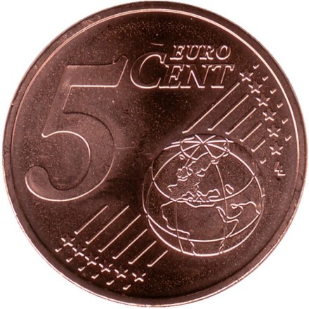 Монета 5 центов (G). 2020 год, Германия.