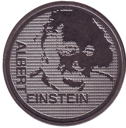 Монета 5 франков. 1979 год, Швейцария. 100 лет со дня рождения Альберта Эйнштейна. Портрет.