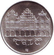 Монета 50 крон. 1986 год, Чехословакия. Тельч (Телч). Монета 50 крон. 1986 год, Чехословакия. Тельч (Телч).