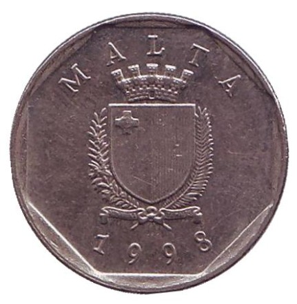 Монета 5 центов. 1998 год. Мальта. Краб. Монета 5 центов. 1998 год. Мальта. Краб.