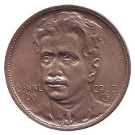 Монета 400 рейсов. 1936 год, Бразилия. Освальдо Крус. Монета 400 рейсов. 1936 год, Бразилия. Освальдо Крус.