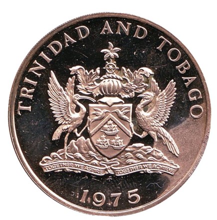 Монета 1 доллар. 1975 год, Тринидад и Тобаго. Птица.