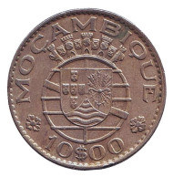 Монета 10 эскудо. 1974 год, Мозамбик в составе Португалии. Монета 10 эскудо. 1974 год, Мозамбик в составе Португалии.