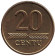 Монета 20 центов. 1999 год, Литва. Из обращения. Монета 20 центов. 1999 год, Литва. Из обращения.