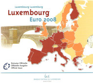 Набор монет евро в буклете (9 шт.), 2008 год, Люксембург. Набор монет евро в буклете (9 шт.), 2008 год, Люксембург.