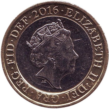 Монета 2 фунта. 2016 год, Великобритания.