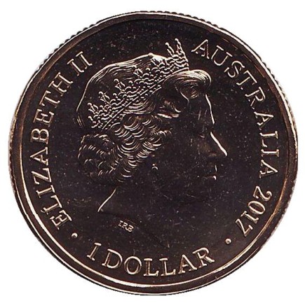 Монета 1 доллар. 2017 год, Австралия. 100 лет Транс-Австралийской железной дороге. (Отметка: "C").