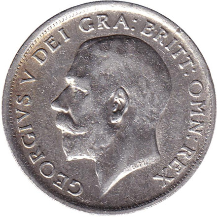 Монета 1 шиллинг. 1916 год, Великобритания.