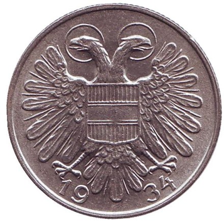 Монета 1 шиллинг. 1934 год, Австрия.