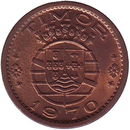 Монета 50 сентаво. 1970 год, Португальский Тимор. Монета 50 сентаво. 1970 год, Португальский Тимор.