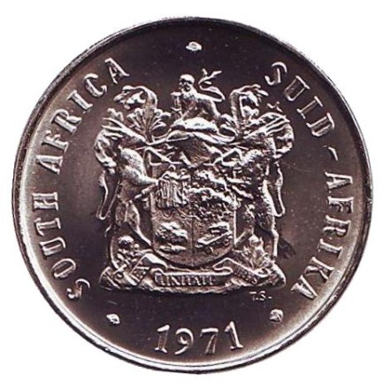 Монета 10 центов. 1971 год, Южная Африка. UNC. Алоэ. Монета 10 центов. 1971 год, Южная Африка. UNC. Алоэ.