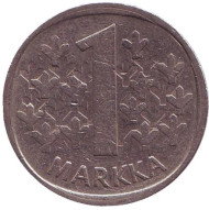 Монета 1 марка. 1972 год, Финляндия. Монета 1 марка. 1972 год, Финляндия.