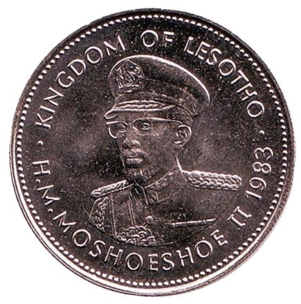 Монета 50 лисенте. 1983 год, Лесото. Всадник на лошади. Монета 50 лисенте. 1983 год, Лесото. Всадник на лошади.