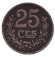 Монета 25 сантимов. 1919 год, Люксембург. Монета 25 сантимов. 1919 год, Люксембург.
