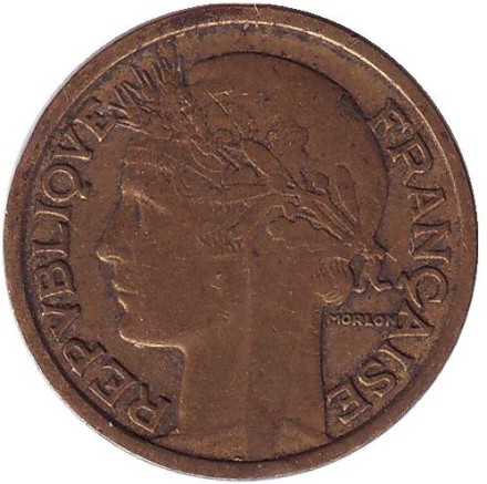 Монета 1 франк. 1934 год, Франция. Монета 1 франк. 1934 год, Франция.