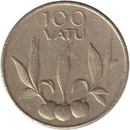 Монета 100 вату. 2008 год, Вануату. Сельскохозяйственные растения.