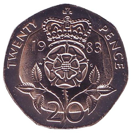 Монета 20 пенсов. 1983 год, Великобритания. Proof.