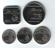 Набор монет Арубы (5 шт.), 2009-2010 гг. Аруба. Набор монет Арубы (5 шт.), 2009-2010 гг. Аруба.
