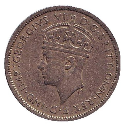 Монета 3 пенса. 1938 год, Британская Западная Африка. (KN). Монета 3 пенса. 1938 год, Британская Западная Африка. (KN).