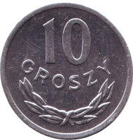 Монета 10 грошей. 1983 год, Польша. Монета 10 грошей. 1983 год, Польша.