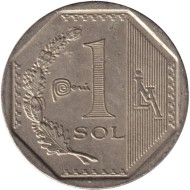 Монета 1 соль. 2016 год, Перу. Монета 1 соль. 2016 год, Перу.